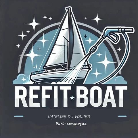 Logo Refit Boat, l’atelier du voilier à Port Camargue